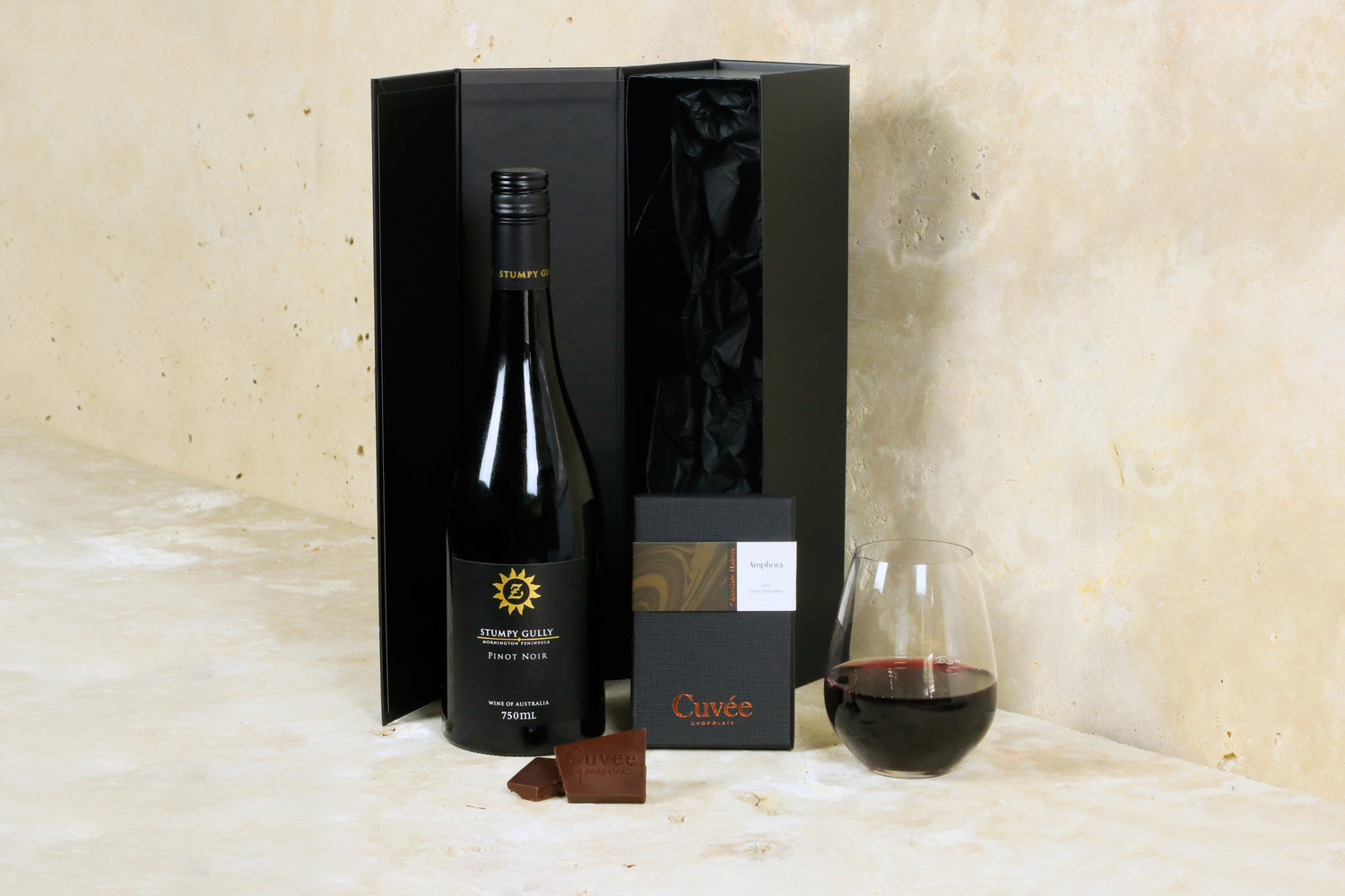 Stumpy Gully Pinot Noir Mornington Peninsula single wine gift with Cuvee artisan chocolate